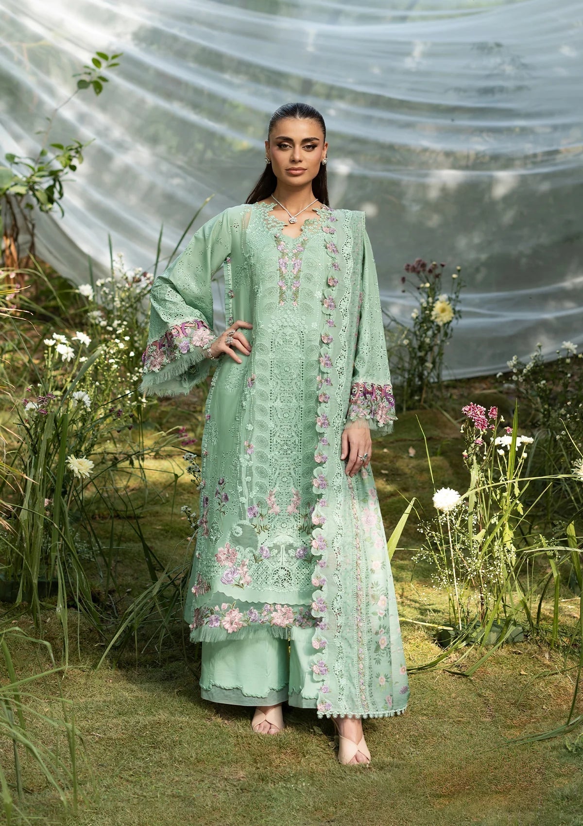 Elaf Premium | Luxury Lawn 26 | ELQ-3A DAISY CHAIN - by Libasekhas UK - Registered Vendor of : Elaf Premium - 100% Original Designer Dress