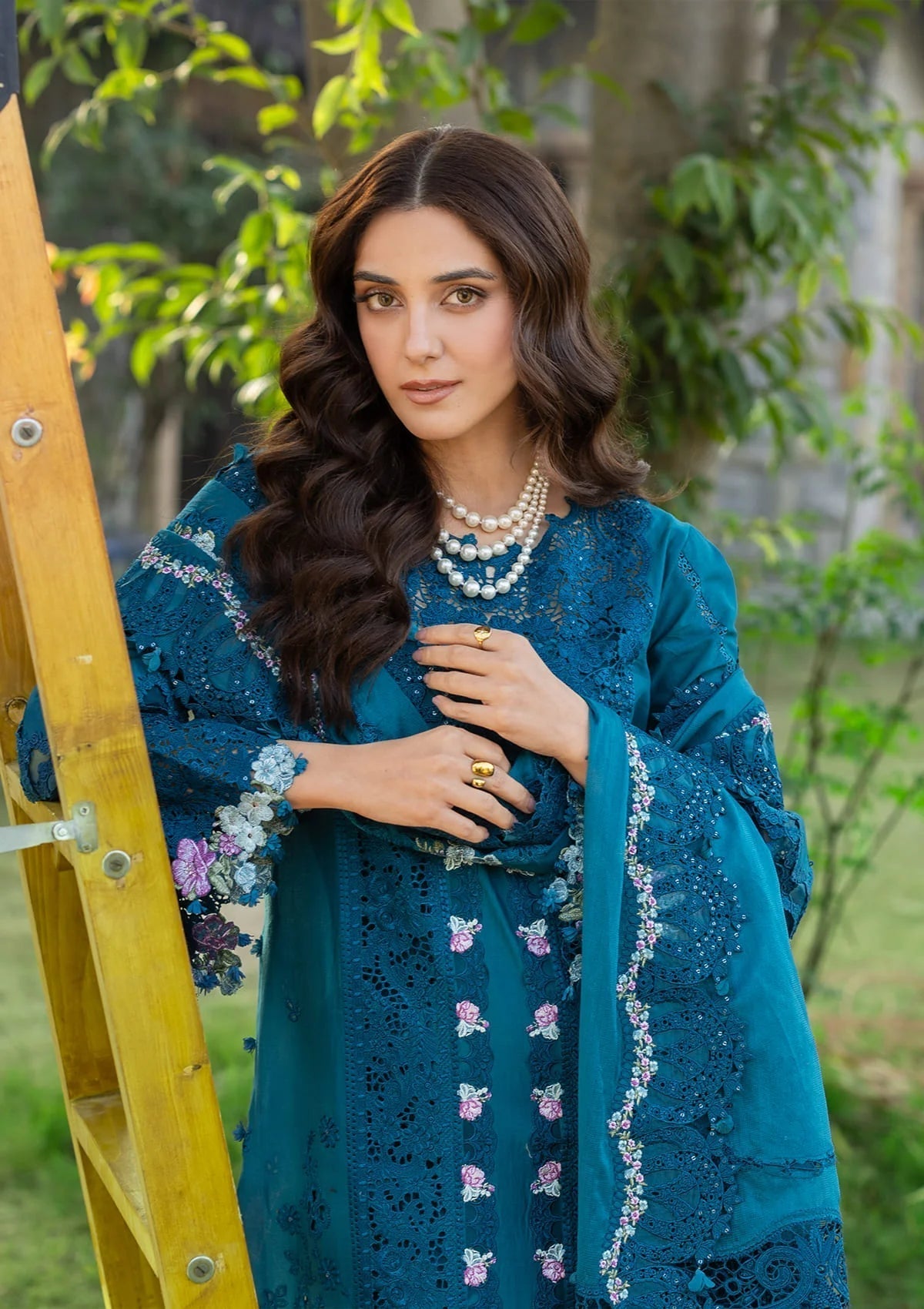 Elaf Premium | Luxury Lawn 26 | ELY-06 SAPPHIRE - by Libasekhas UK - Registered Vendor of : Elaf Premium - 100% Original Designer Dress