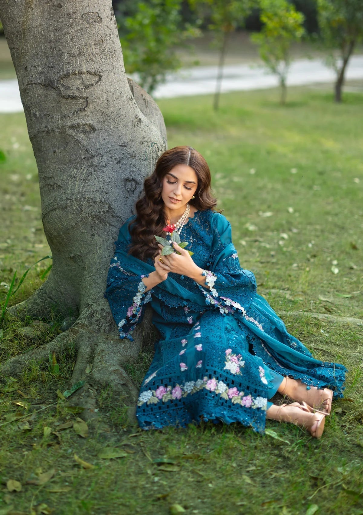 Elaf Premium | Luxury Lawn 26 | ELY-06 SAPPHIRE - by Libasekhas UK - Registered Vendor of : Elaf Premium - 100% Original Designer Dress