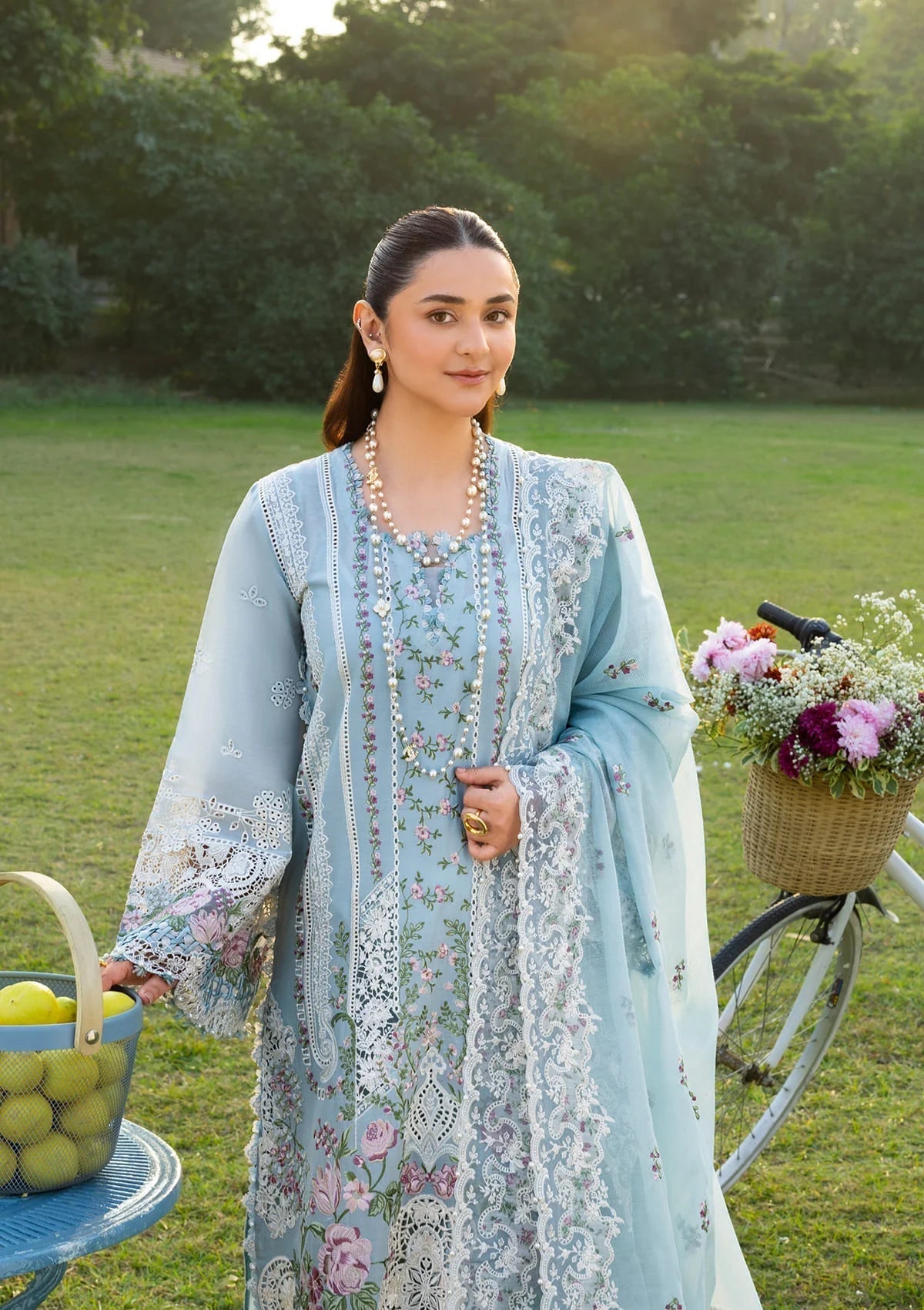 Elaf Premium | Luxury Lawn 26 | ELY-07 MORNIG DRIZZLE - by Libasekhas UK - Registered Vendor of : Elaf Premium - 100% Original Designer Dress