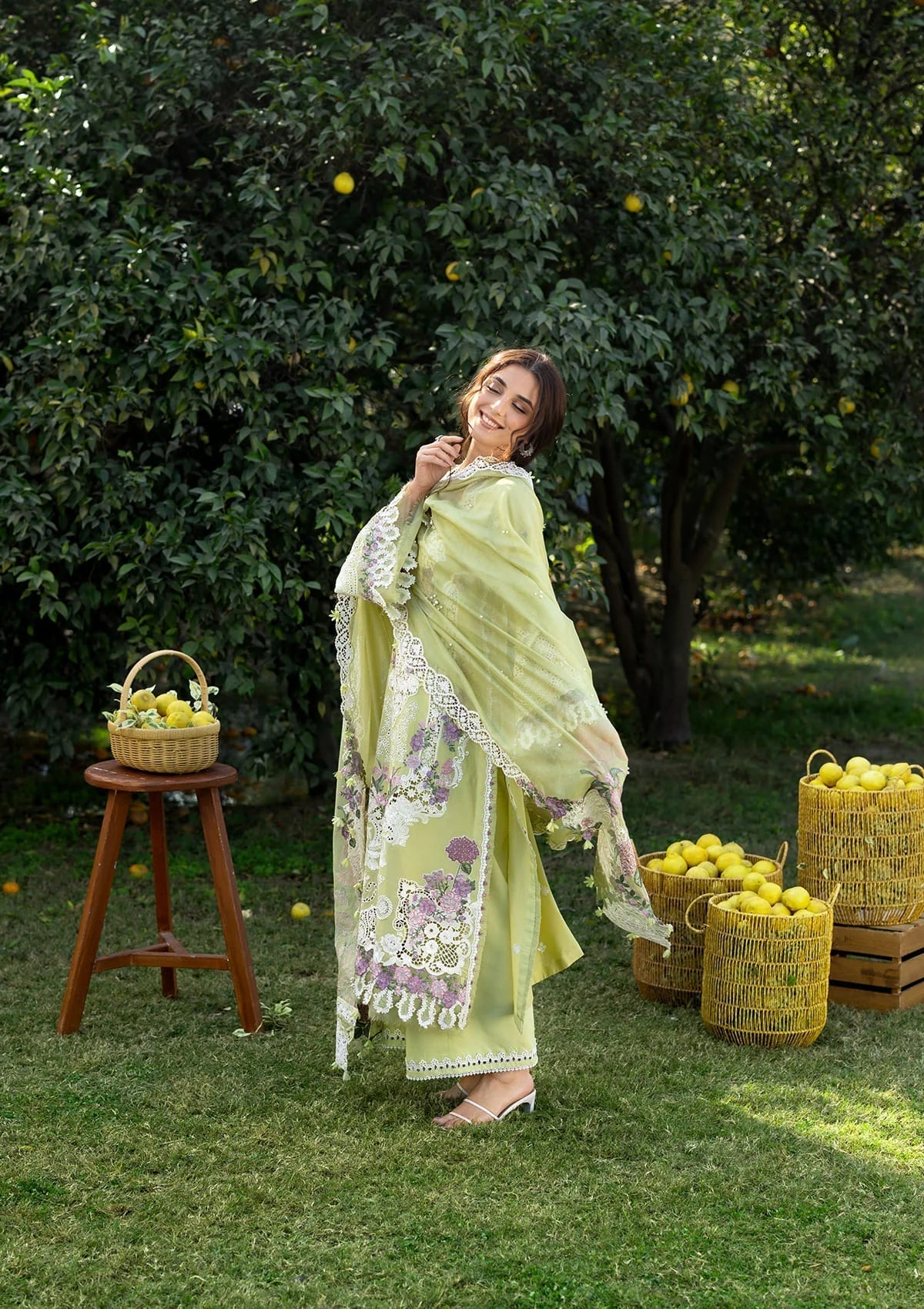 Elaf Premium | Luxury Lawn 26 | ELY-08 PISTACHIA - by Libasekhas UK - Registered Vendor of : Elaf Premium - 100% Original Designer Dress