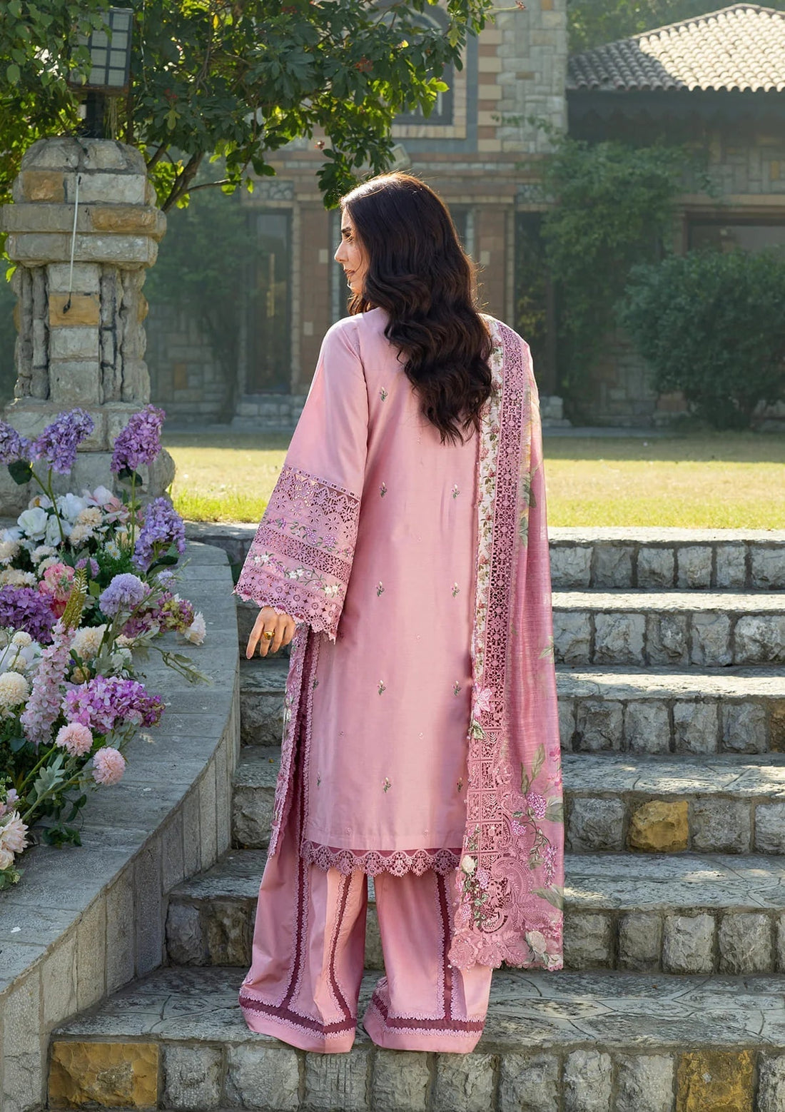 Elaf Premium | Luxury Lawn 26 | ELY-09 ROSEE - by Libasekhas UK - Registered Vendor of : Elaf Premium - 100% Original Designer Dress