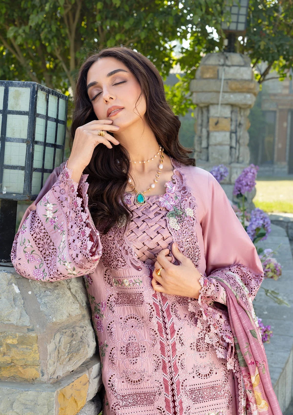 Elaf Premium | Luxury Lawn 26 | ELY-09 ROSEE - by Libasekhas UK - Registered Vendor of : Elaf Premium - 100% Original Designer Dress