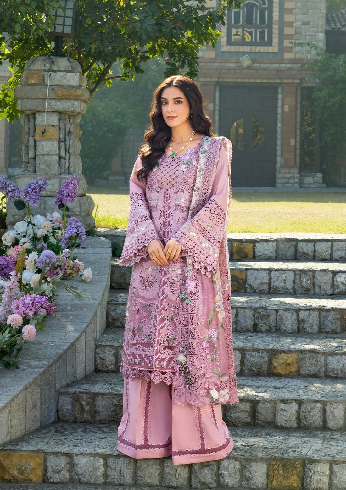 Elaf Premium | Luxury Lawn 26 | ELY-09 ROSEE - by Libasekhas UK - Registered Vendor of : Elaf Premium - 100% Original Designer Dress