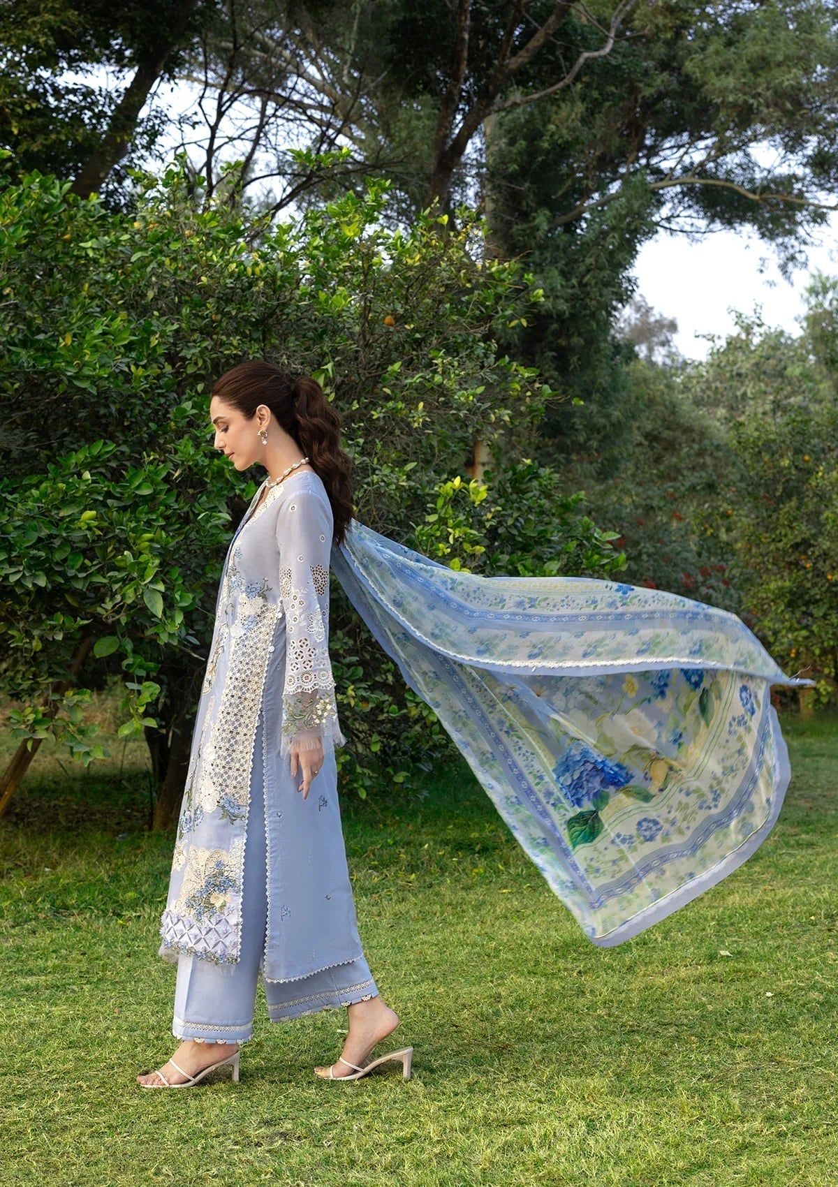 Elaf Premium | Luxury Lawn 26 | ELY-12 SKY BLISS - by Libasekhas UK - Registered Vendor of : Elaf Premium - 100% Original Designer Dress