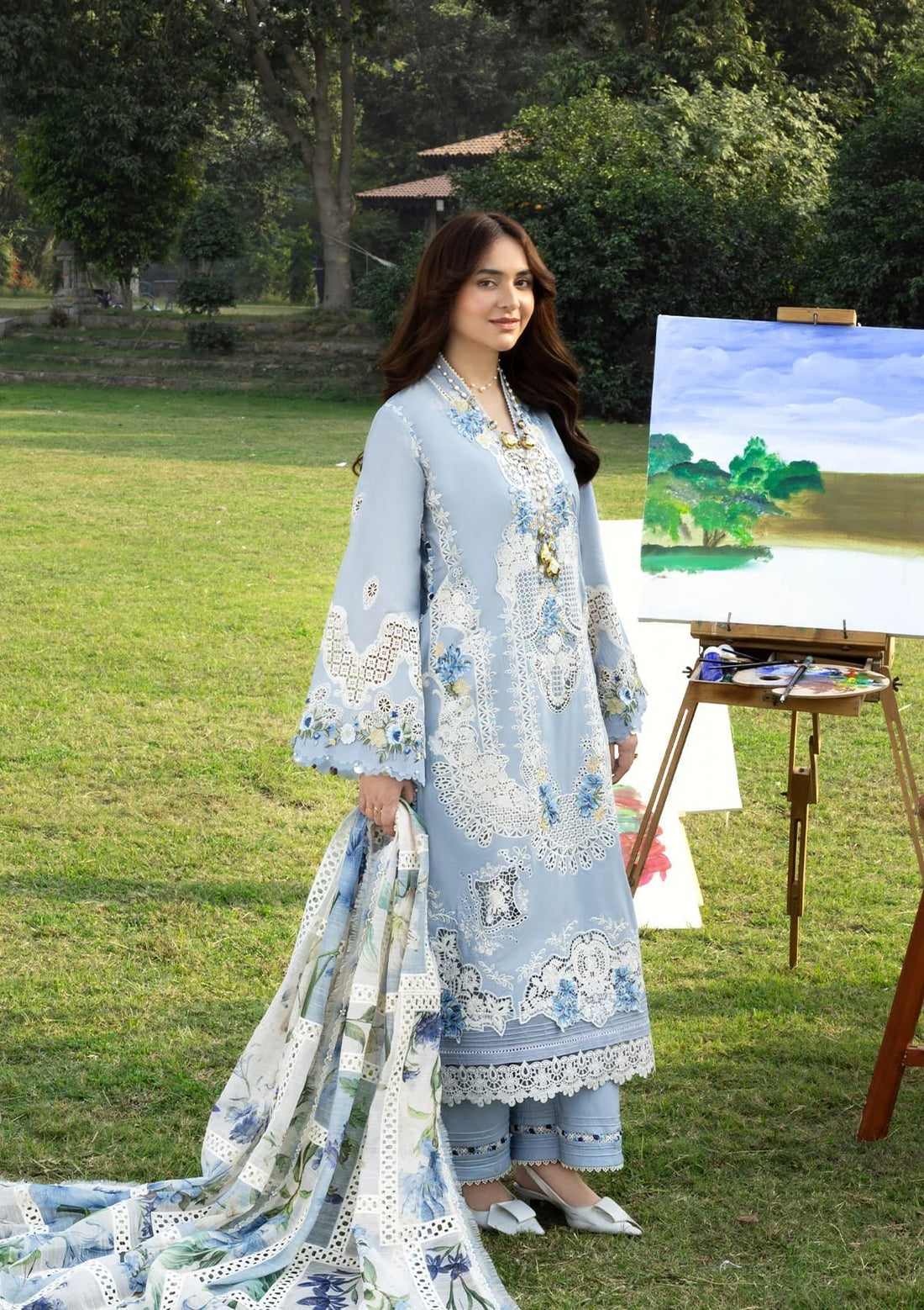 Elaf Premium | Luxury Lawn 26 | ELY-1B SERENITY - by Libasekhas UK - Registered Vendor of : Elaf Premium - 100% Original Designer Dress