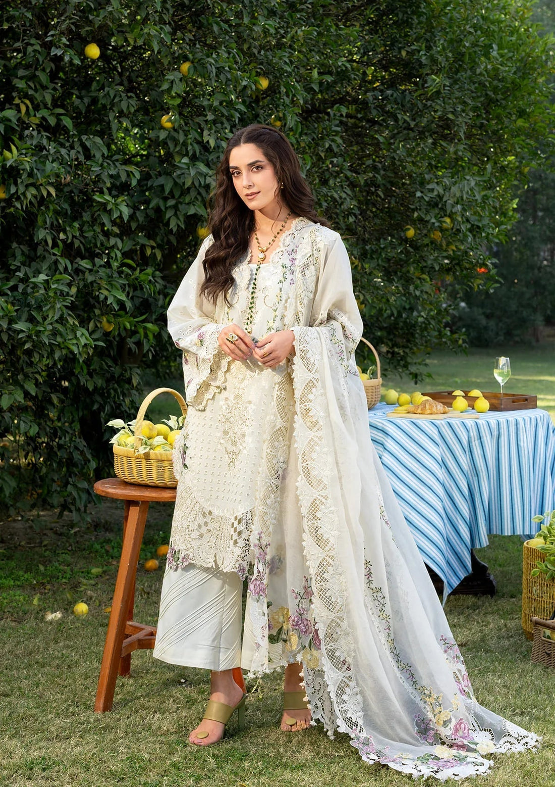 Elaf Premium | Luxury Lawn 26 | ELY-3A PERLE - by Libasekhas UK - Registered Vendor of : Elaf Premium - 100% Original Designer Dress
