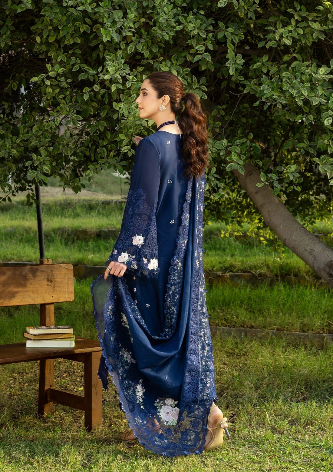 Elaf Premium | Luxury Lawn 26 | ELY-4B BLUE BELLE - by Libasekhas UK - Registered Vendor of : Elaf Premium - 100% Original Designer Dress