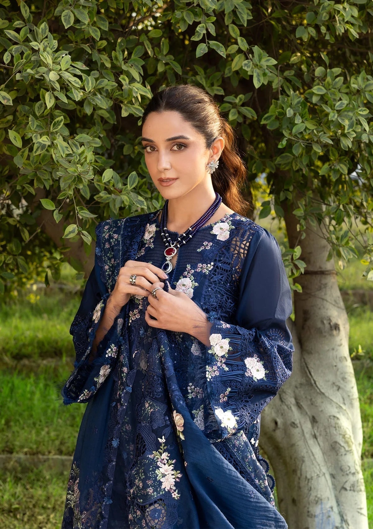 Elaf Premium | Luxury Lawn 26 | ELY-4B BLUE BELLE - by Libasekhas UK - Registered Vendor of : Elaf Premium - 100% Original Designer Dress