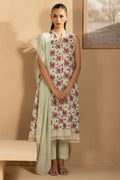 Cross Stitch | Emb Lawn Mahiri 26 | PISTACHIO DUST - by Libasekhas UK - Registered Vendor of : Cross Stitch - 100% Original Designer Dress