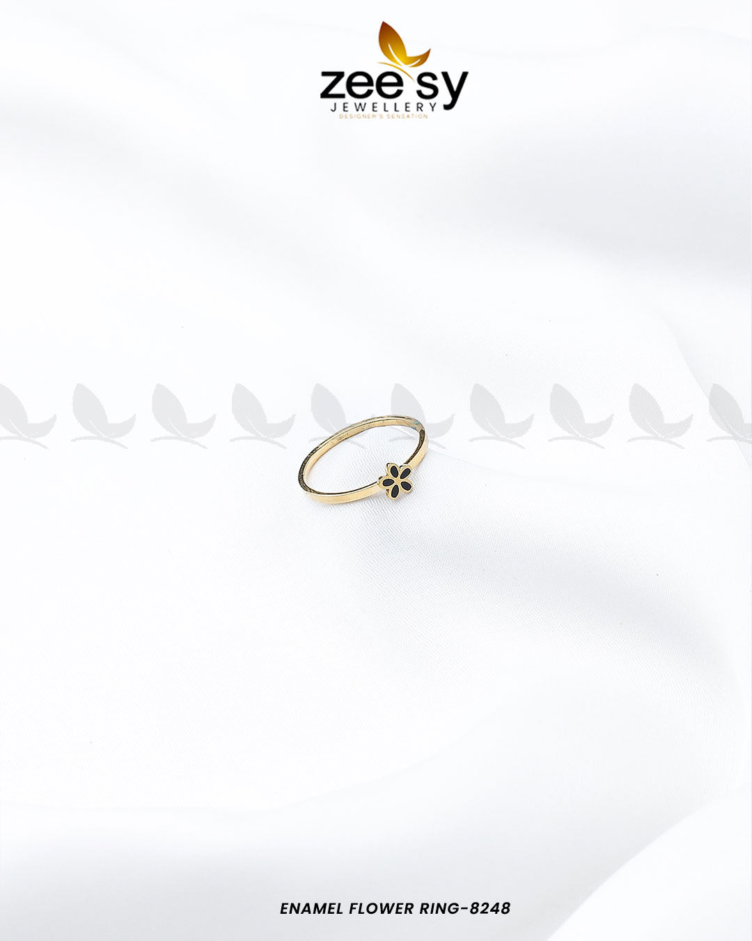 Enamel Flower Ring-8248 - by - Libasekhas UK - Registered Vendor of : Zeesy - 100% Original Designer Dresss