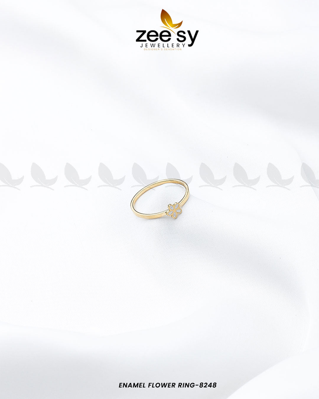 Enamel Flower Ring-8248 - by - Libasekhas UK - Registered Vendor of : Zeesy - 100% Original Designer Dresss