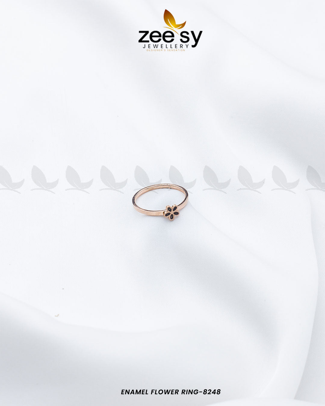 Enamel Flower Ring-8248 - by - Libasekhas UK - Registered Vendor of : Zeesy - 100% Original Designer Dresss
