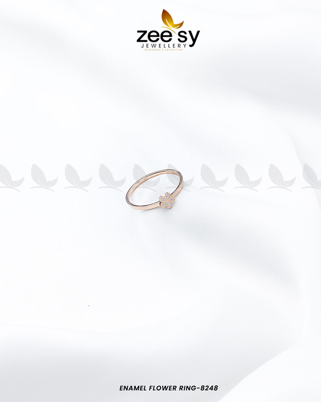 Enamel Flower Ring-8248 - by - Libasekhas UK - Registered Vendor of : Zeesy - 100% Original Designer Dresss