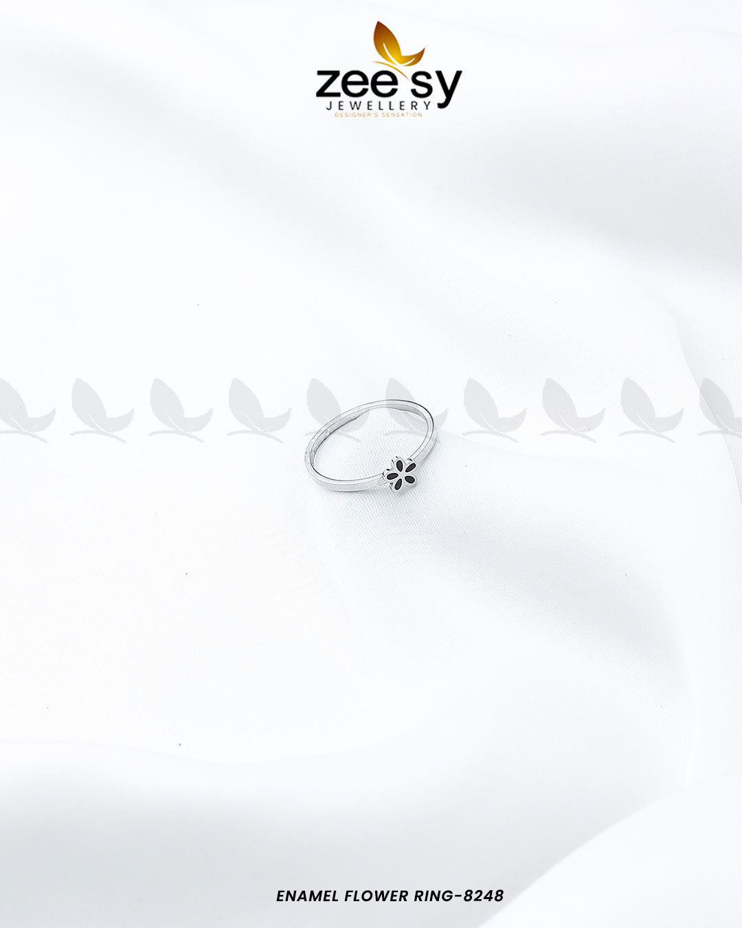 Enamel Flower Ring-8248 - by - Libasekhas UK - Registered Vendor of : Zeesy - 100% Original Designer Dresss