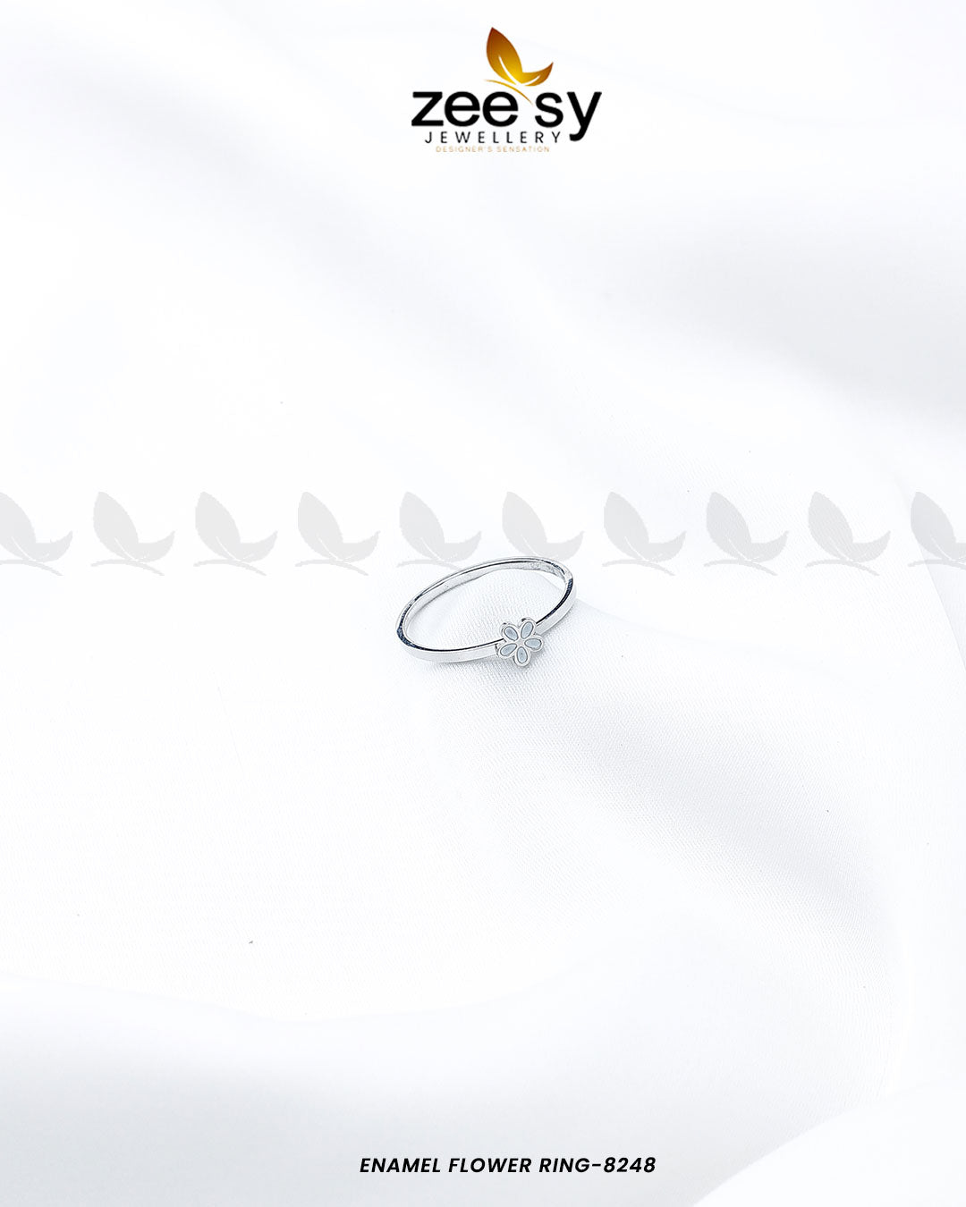 Enamel Flower Ring-8248 - by - Libasekhas UK - Registered Vendor of : Zeesy - 100% Original Designer Dresss