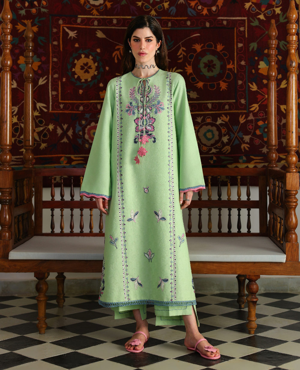 Republic Womenswear | Neonma Essential Pret 26 |Pistachio Poise - by Libasekhas UK - Registered Vendor of : Republic Womenswear - 100% Original Designer Dress