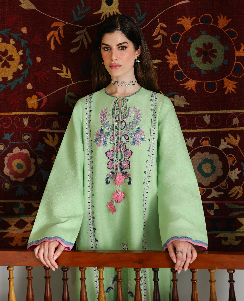 Republic Womenswear | Neonma Essential Pret 26 |Pistachio Poise - by Libasekhas UK - Registered Vendor of : Republic Womenswear - 100% Original Designer Dress
