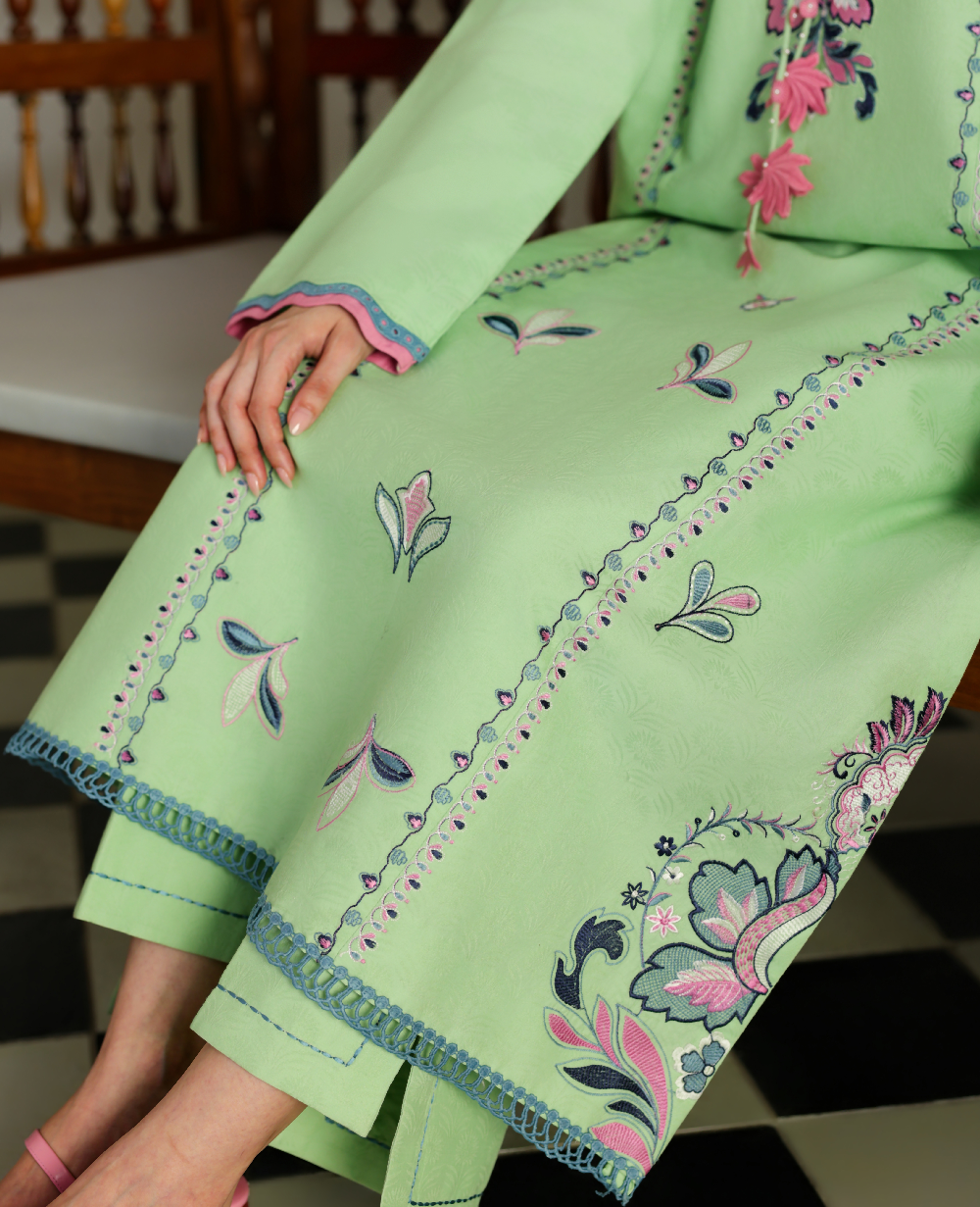 Republic Womenswear | Neonma Essential Pret 26 |Pistachio Poise - by Libasekhas UK - Registered Vendor of : Republic Womenswear - 100% Original Designer Dress