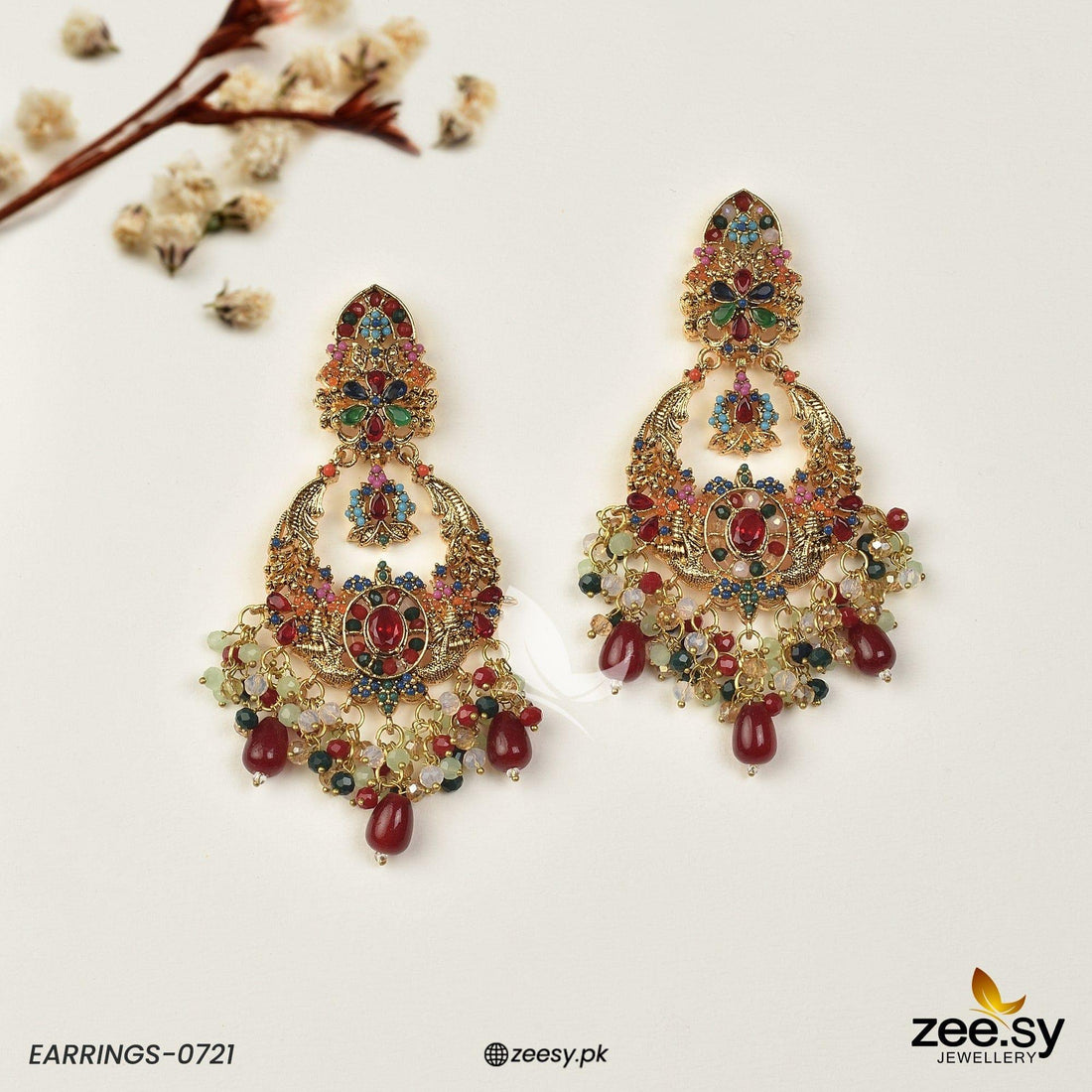 Earrings-0721 - by - Libasekhas UK - Registered Vendor of : Zeesy - 100% Original Designer Dresss