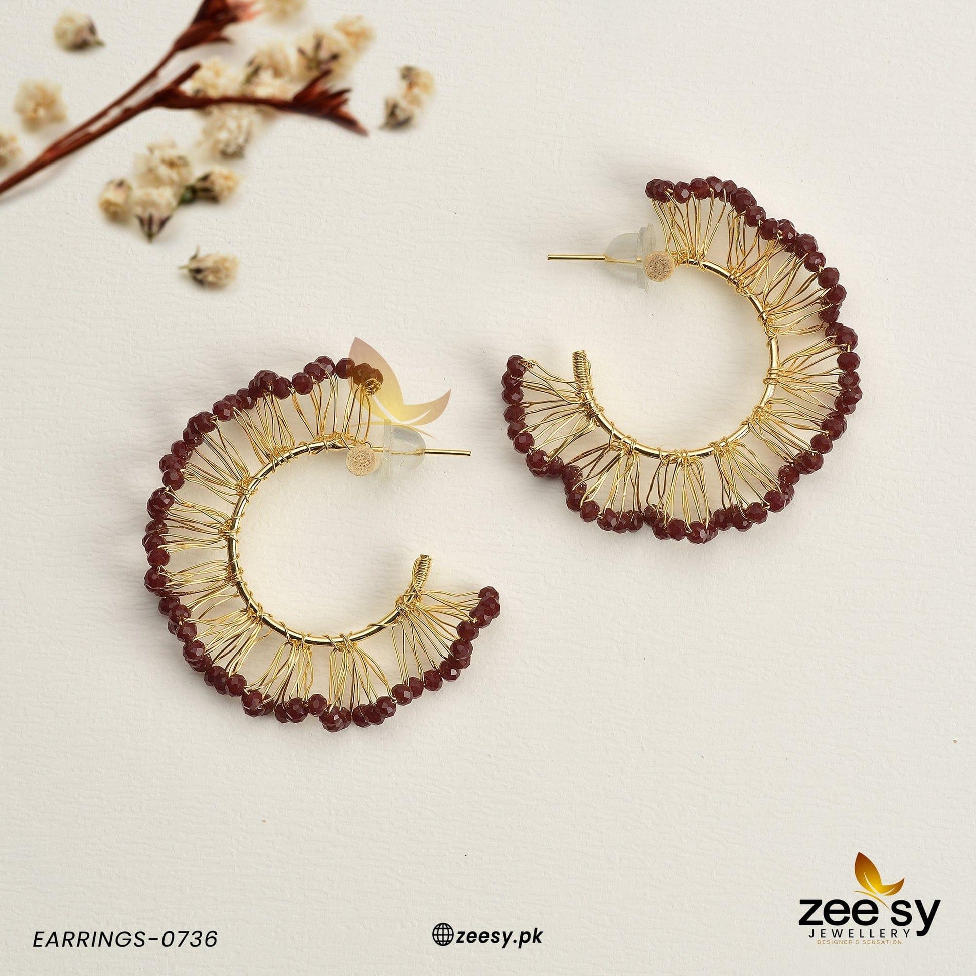 Earrings-0736 - by - Libasekhas UK - Registered Vendor of : Zeesy - 100% Original Designer Dresss