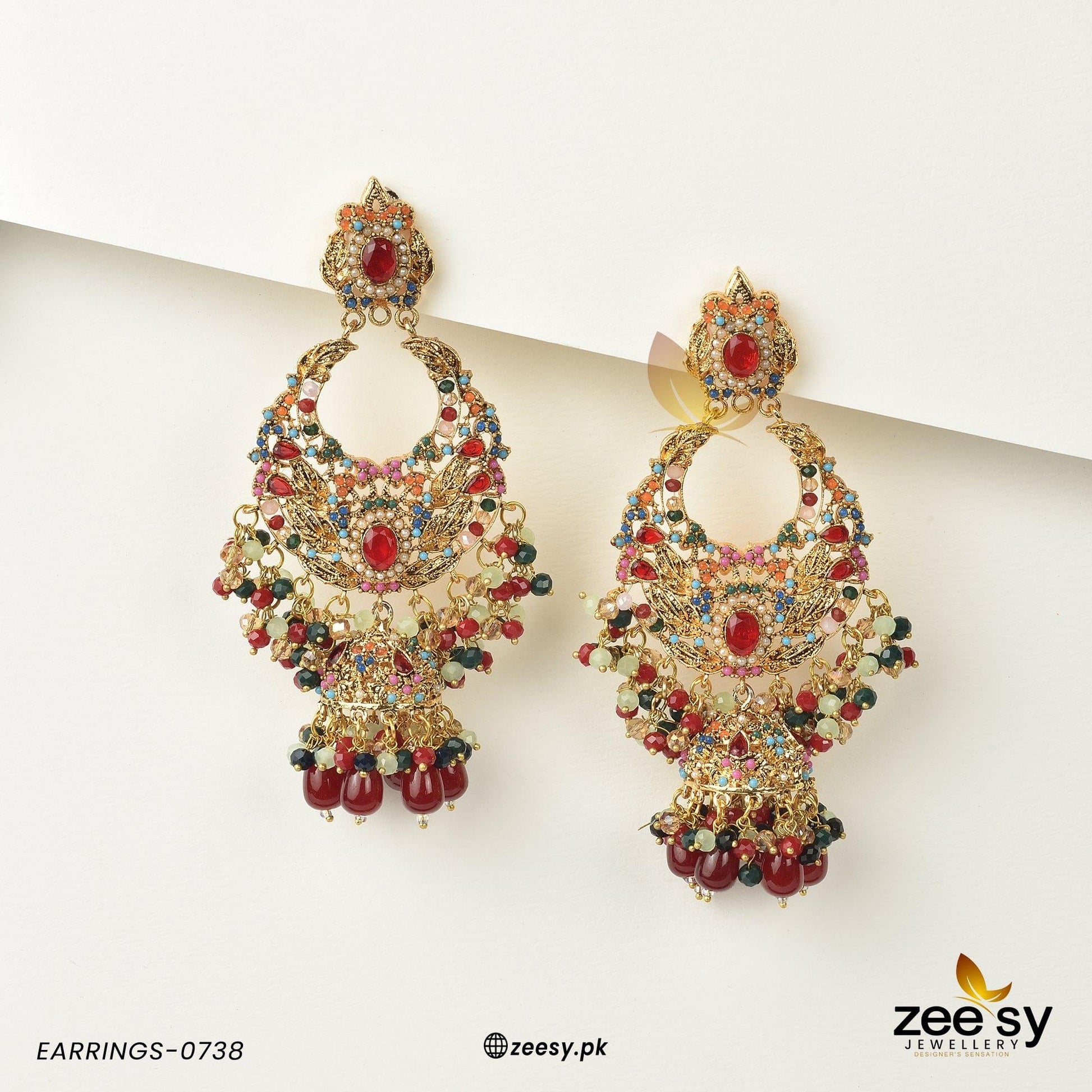 Earrings-0738 - by - Libasekhas UK - Registered Vendor of : Zeesy - 100% Original Designer Dresss