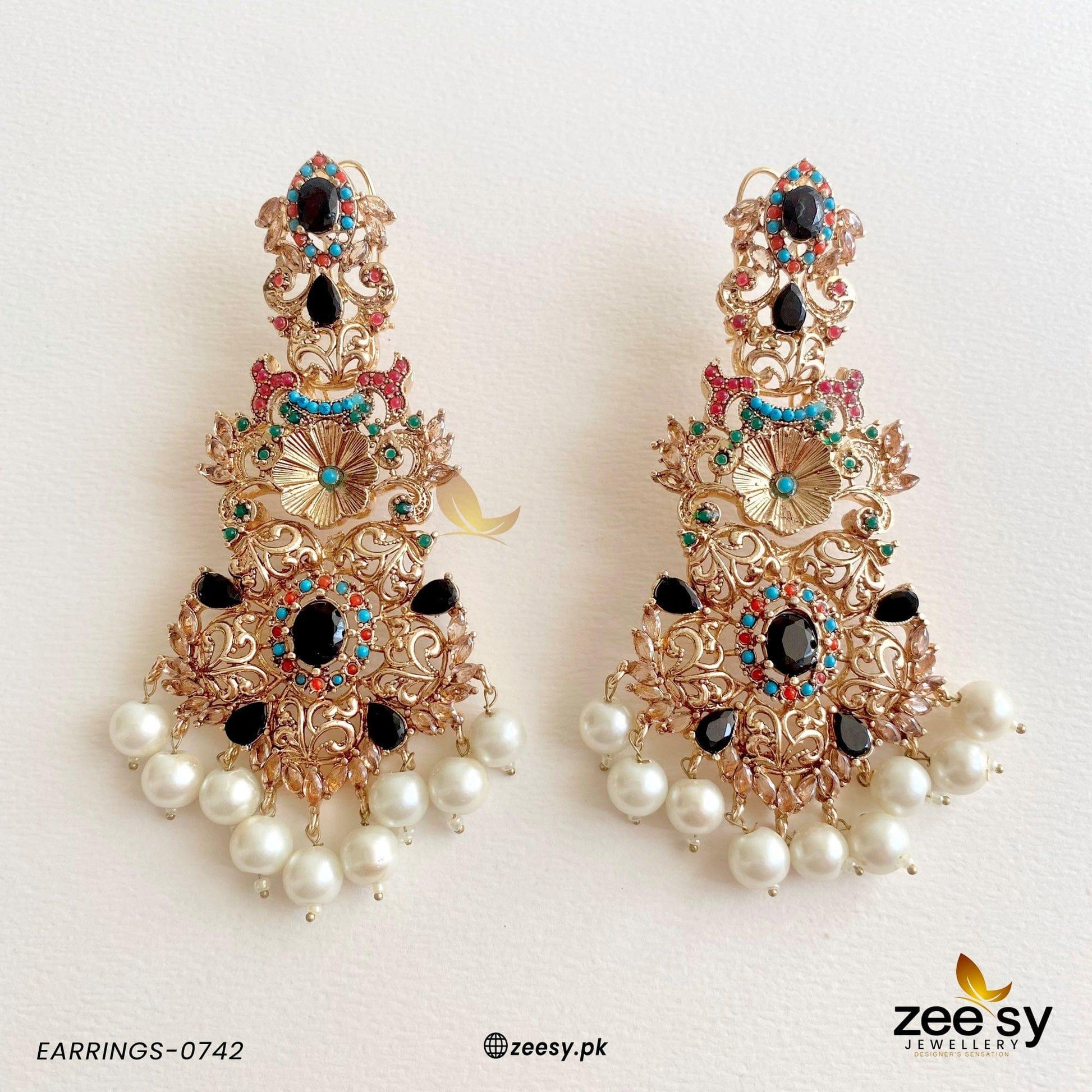 Earrings-0742 - by - Libasekhas UK - Registered Vendor of : Zeesy - 100% Original Designer Dresss