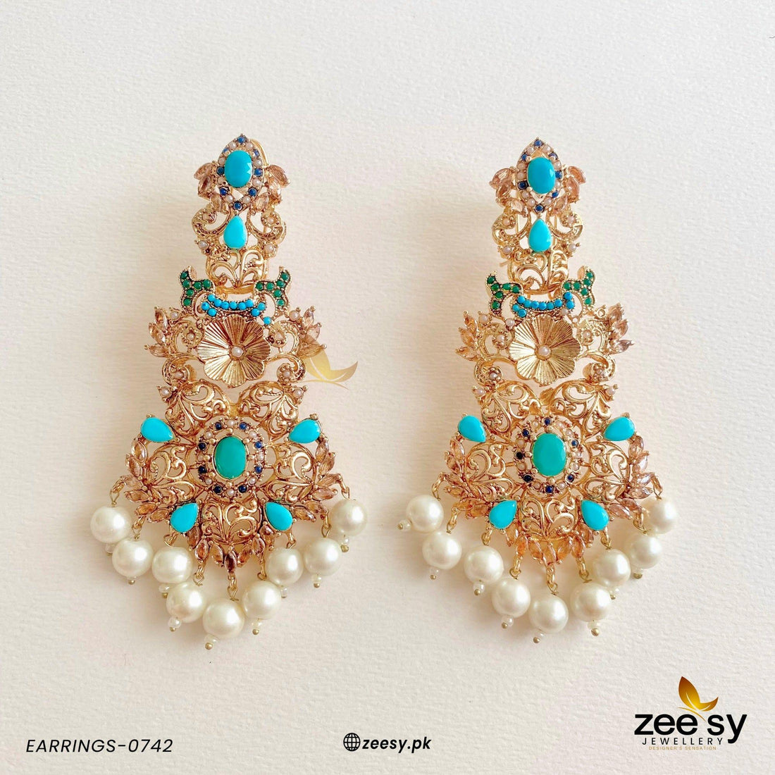 Earrings-0742 - by - Libasekhas UK - Registered Vendor of : Zeesy - 100% Original Designer Dresss