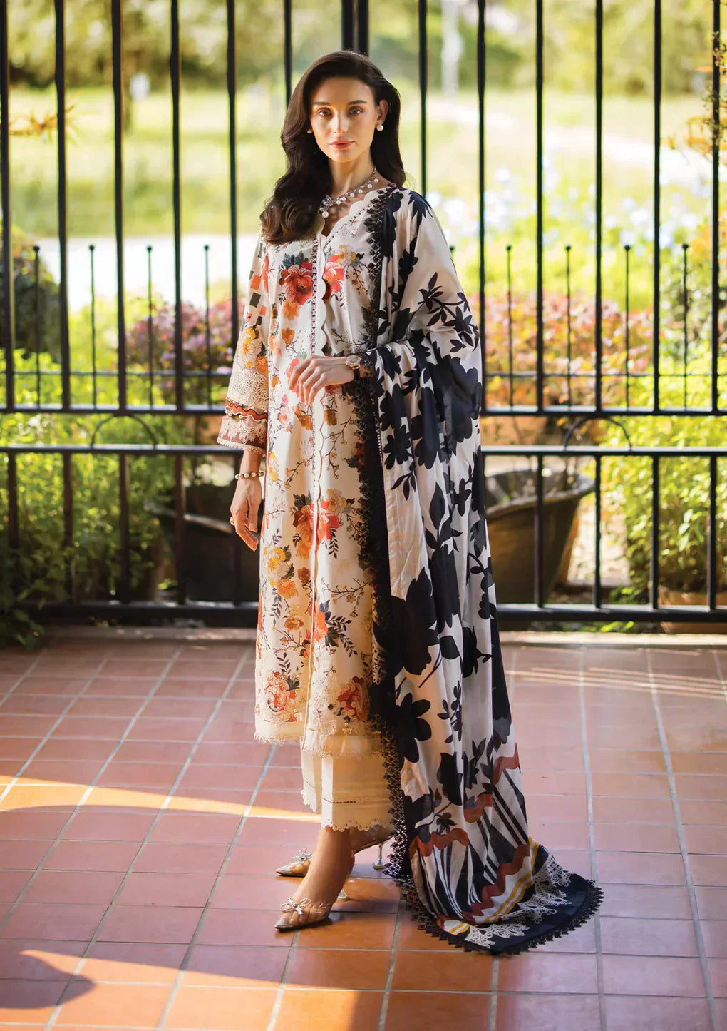 Elaf Premium | Print Chikankari 24 | ECT-02A MELROSE - by - Libasekhas UK - Registered Vendor of : Elaf Premium - 100% Original Designer Dresss