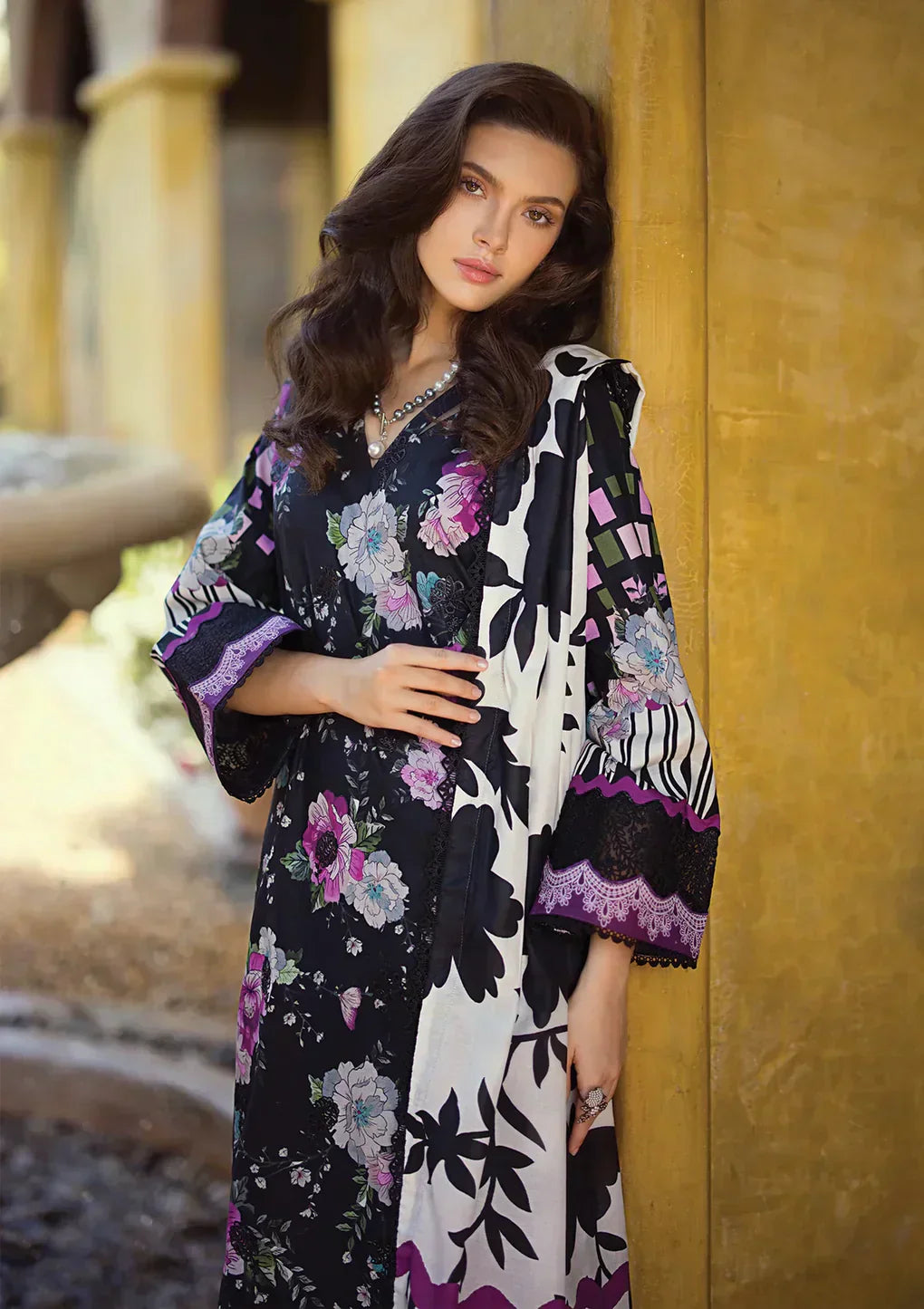 Elaf Premium | Print Chikankari 24 | ECT-02B DARIEN - by - Libasekhas UK - Registered Vendor of : Elaf Premium - 100% Original Designer Dresss