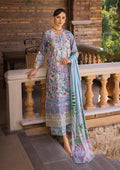 Elaf Premium | Print Chikankari 24 | ECT-03A OCEAN BLUE - by - Libasekhas UK - Registered Vendor of : Elaf Premium - 100% Original Designer Dresss