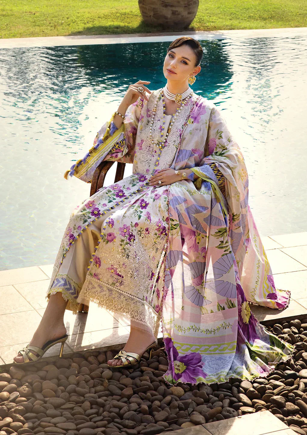 Elaf Premium | Print Chikankari 24 | ECT-06A RIVERDALE - by - Libasekhas UK - Registered Vendor of : Elaf Premium - 100% Original Designer Dresss