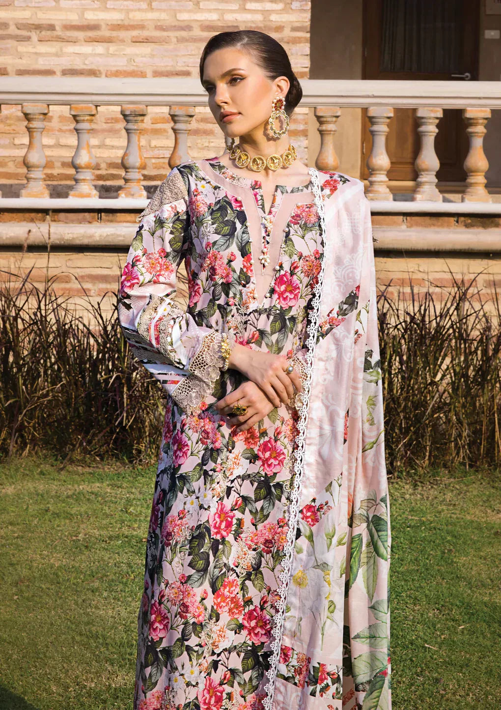Elaf Premium | Print Chikankari 24 | ECT-01A SOIR - by - Libasekhas UK - Registered Vendor of : Elaf Premium - 100% Original Designer Dresss