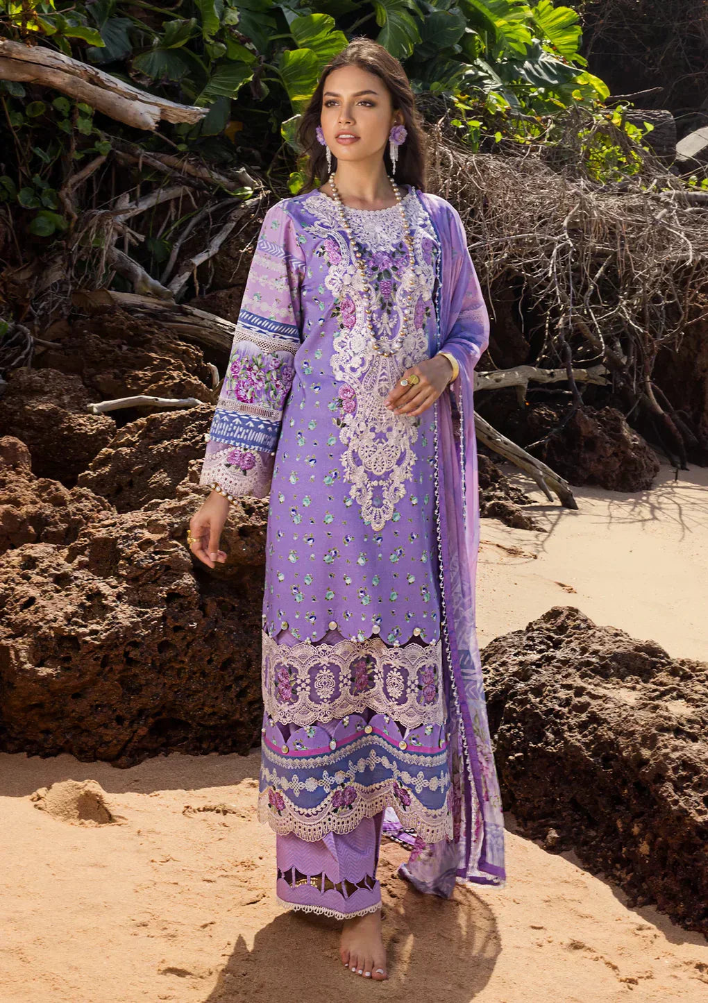 Elaf Premium | Signature Embroidered Lawn 24 | ESL-04A MADEMOISELLE - by - Libasekhas UK - Registered Vendor of : Elaf Premium - 100% Original Designer Dresss
