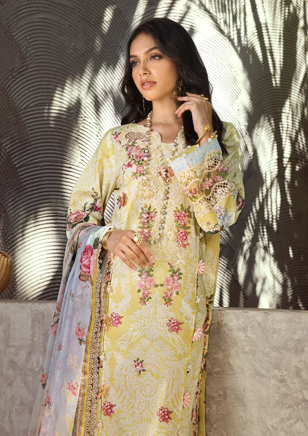 Elaf Premium | Signature Embroidered Lawn 24 | ESL-02A PIXIE DUST - by - Libasekhas UK - Registered Vendor of : Elaf Premium - 100% Original Designer Dresss
