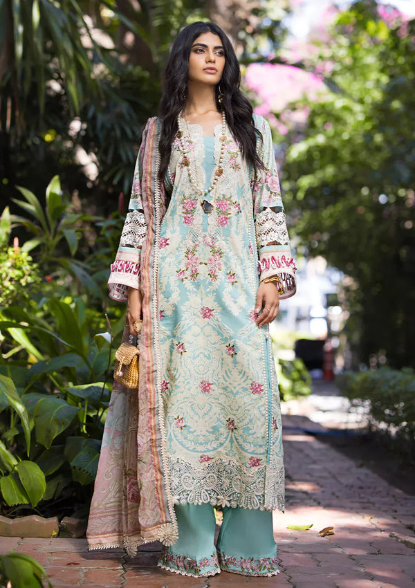 Elaf Premium | Signature Embroidered Lawn 24 | ESL-02B PEARLY ESSENCE - by - Libasekhas UK - Registered Vendor of : Elaf Premium - 100% Original Designer Dresss
