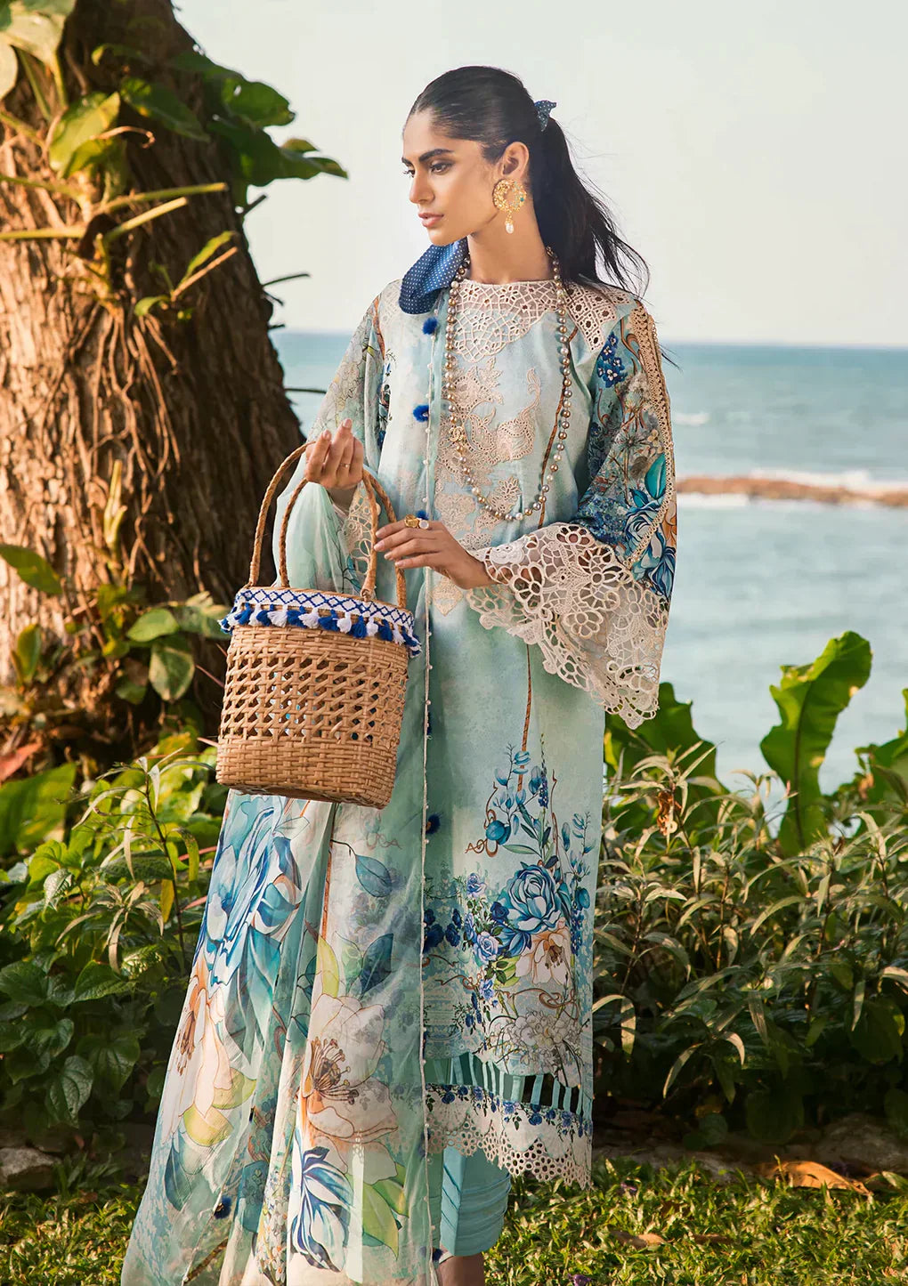 Elaf Premium | Signature Embroidered Lawn 24 | ESL-07B HEAVEN'S MIST - by - Libasekhas UK - Registered Vendor of : Elaf Premium - 100% Original Designer Dresss