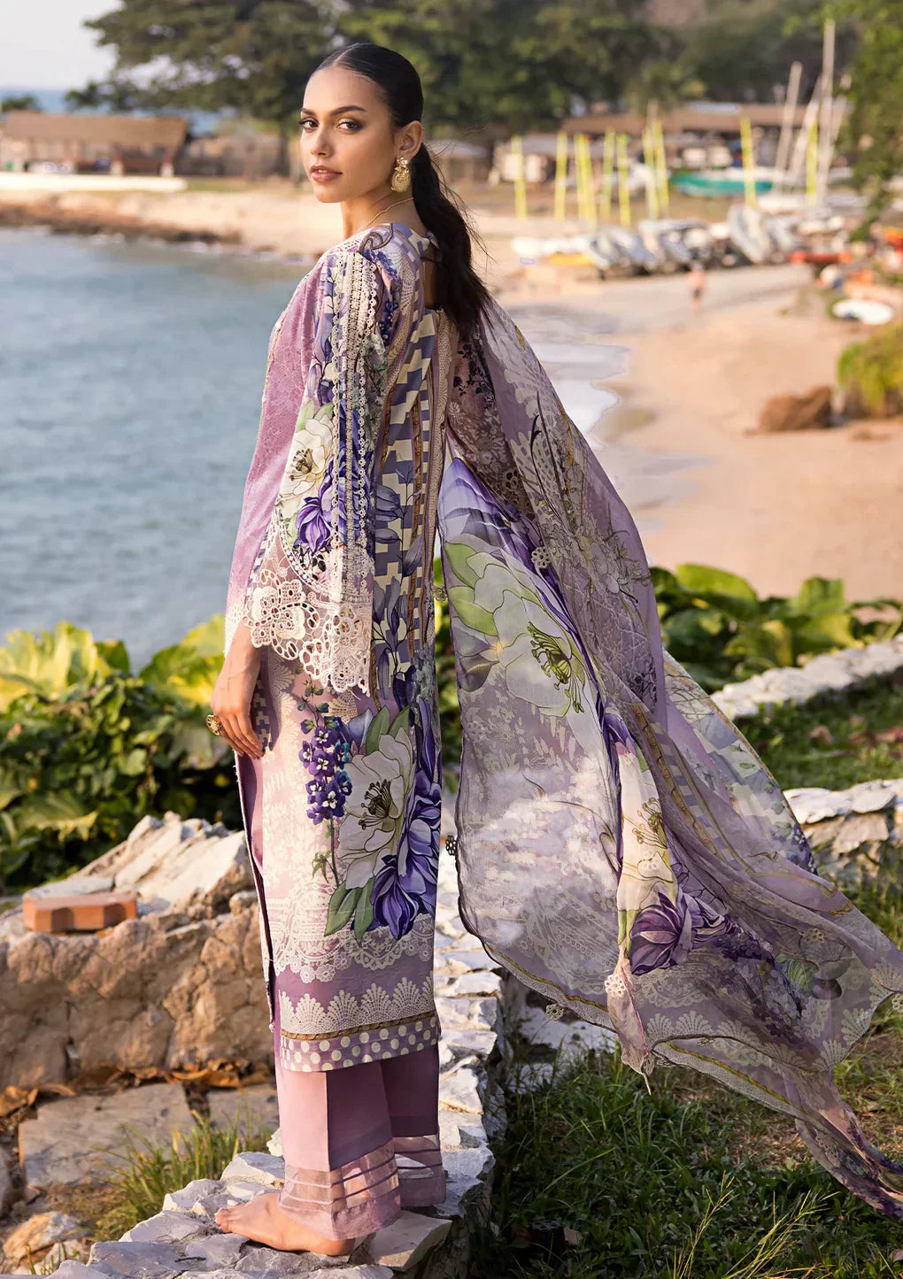 Elaf Premium | Signature Embroidered Lawn 24 | ESL-07A CUPID - by - Libasekhas UK - Registered Vendor of : Elaf Premium - 100% Original Designer Dresss