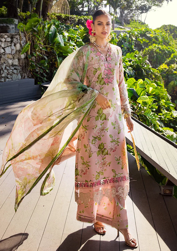 Elaf Premium | Signature Embroidered Lawn 24 | ESL-05B DELIGHT DRAPE - by - Libasekhas UK - Registered Vendor of : Elaf Premium - 100% Original Designer Dresss