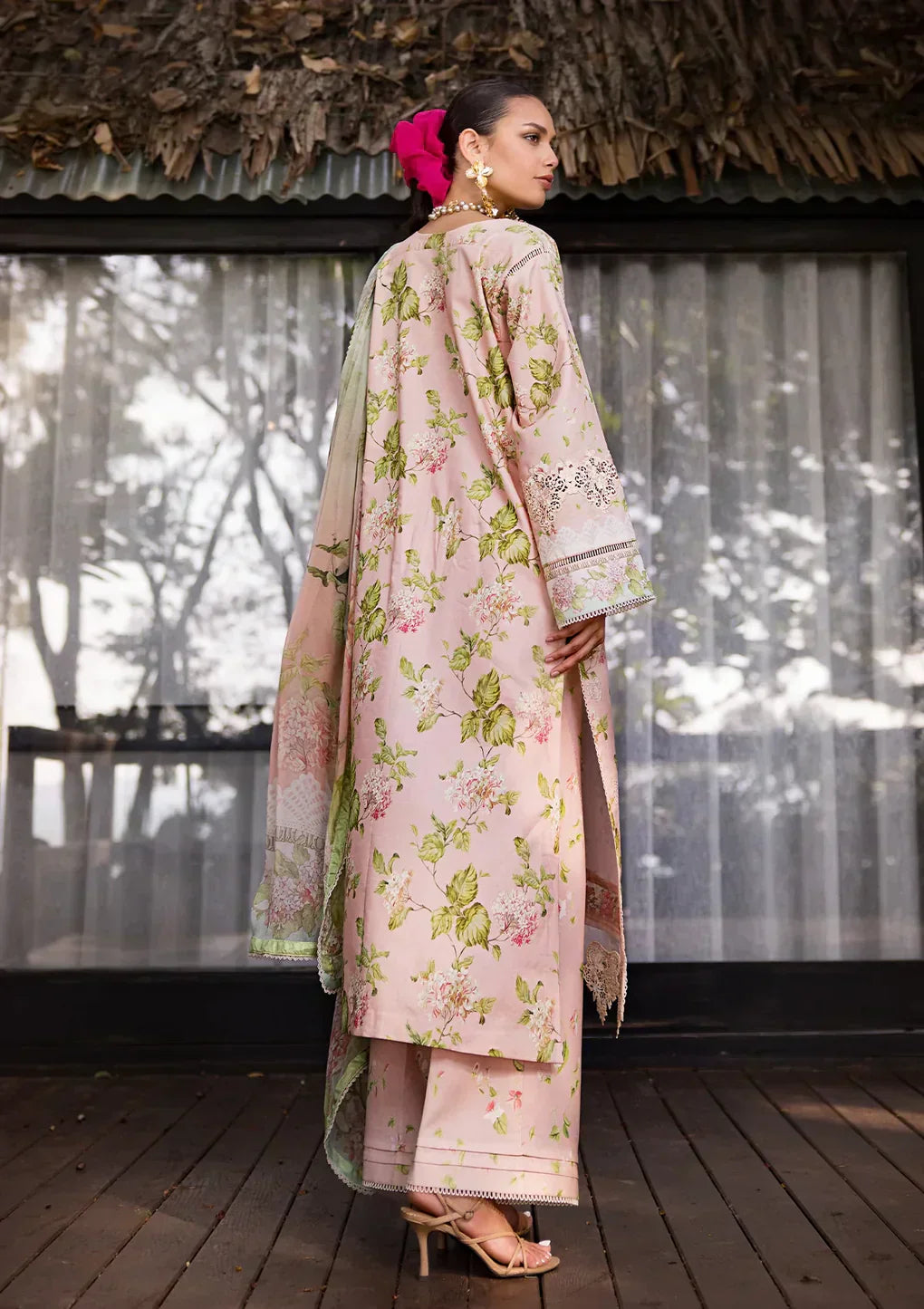 Elaf Premium | Signature Embroidered Lawn 24 | ESL-05B DELIGHT DRAPE - by - Libasekhas UK - Registered Vendor of : Elaf Premium - 100% Original Designer Dresss