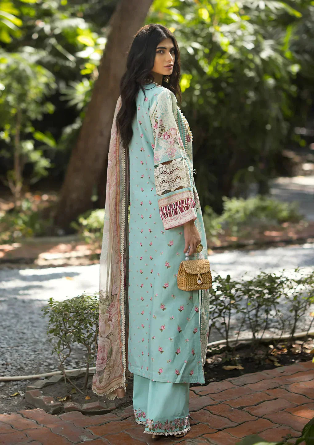 Elaf Premium | Signature Embroidered Lawn 24 | ESL-02B PEARLY ESSENCE - by - Libasekhas UK - Registered Vendor of : Elaf Premium - 100% Original Designer Dresss