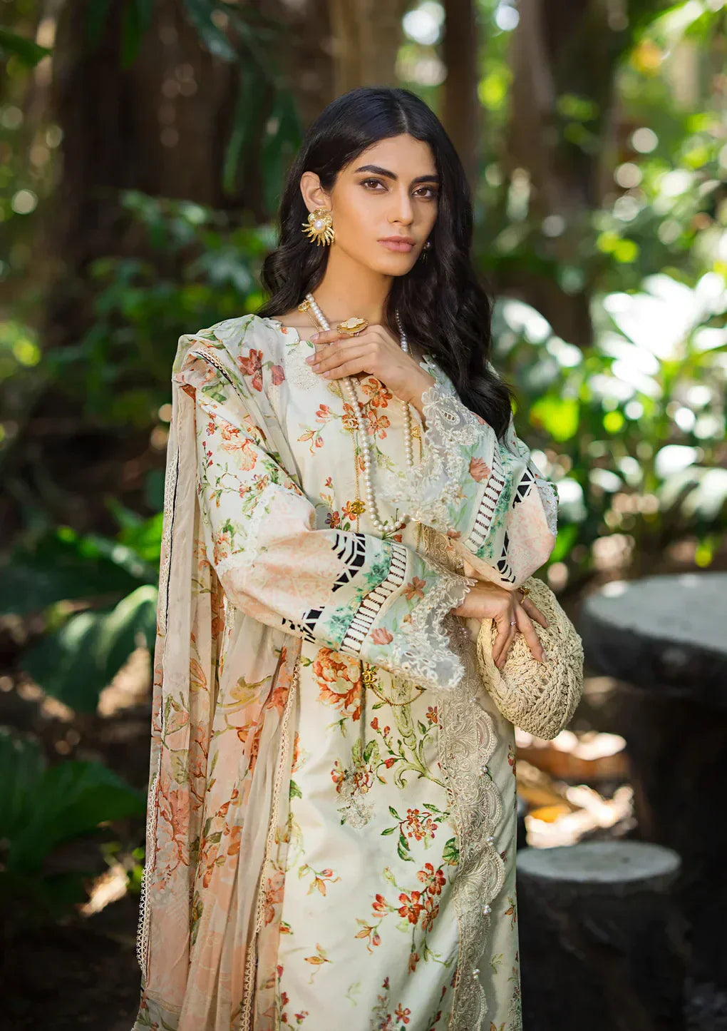 Elaf Premium | Signature Embroidered Lawn 24 | ESL-03A ANGELS BREATH - by - Libasekhas UK - Registered Vendor of : Elaf Premium - 100% Original Designer Dresss