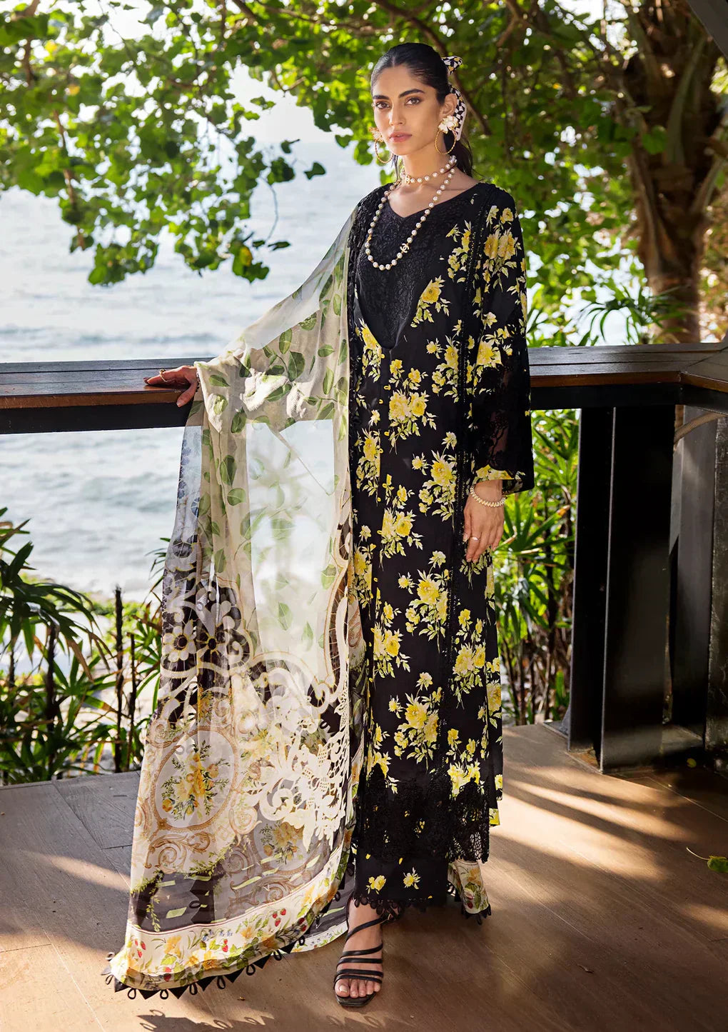 Elaf Premium | Signature Embroidered Lawn 24 | ESL-06A ECLIPSED DREAM - by - Libasekhas UK - Registered Vendor of : Elaf Premium - 100% Original Designer Dresss