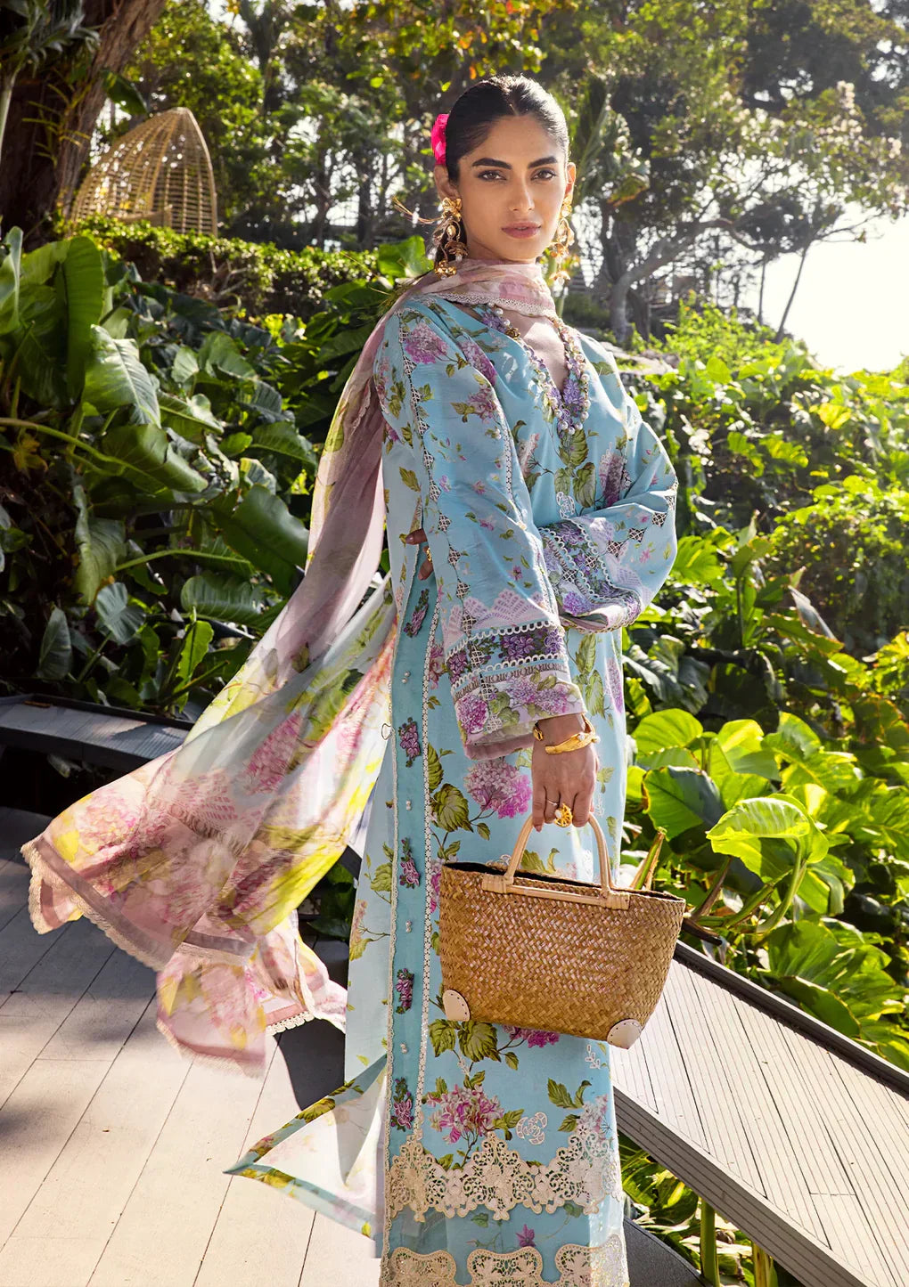 Elaf Premium | Signature Embroidered Lawn 24 | ESL-05A STARLIT HARMONY - by - Libasekhas UK - Registered Vendor of : Elaf Premium - 100% Original Designer Dresss