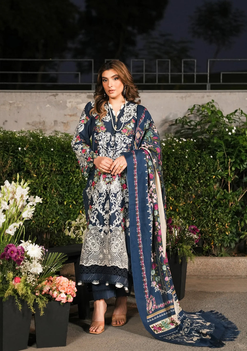 Elaf Premium | Winter Pashmina Shawl Collection | EPW-6B Moonlit Promises - by - Libasekhas UK - Registered Vendor of : Elaf Premium - 100% Original Designer Dresss