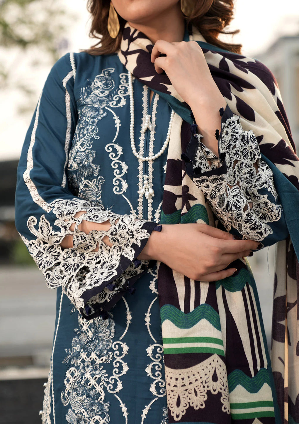 Elaf Premium | Winter Pashmina Shawl Collection | EPW-1B Heartfelt Whisper - by - Libasekhas UK - Registered Vendor of : Elaf Premium - 100% Original Designer Dresss