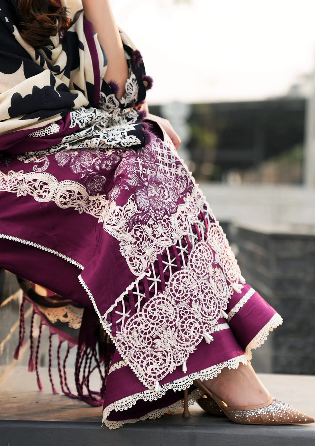 Elaf Premium | Winter Pashmina Shawl Collection | EPW-1A Infinite Love - by - Libasekhas UK - Registered Vendor of : Elaf Premium - 100% Original Designer Dresss