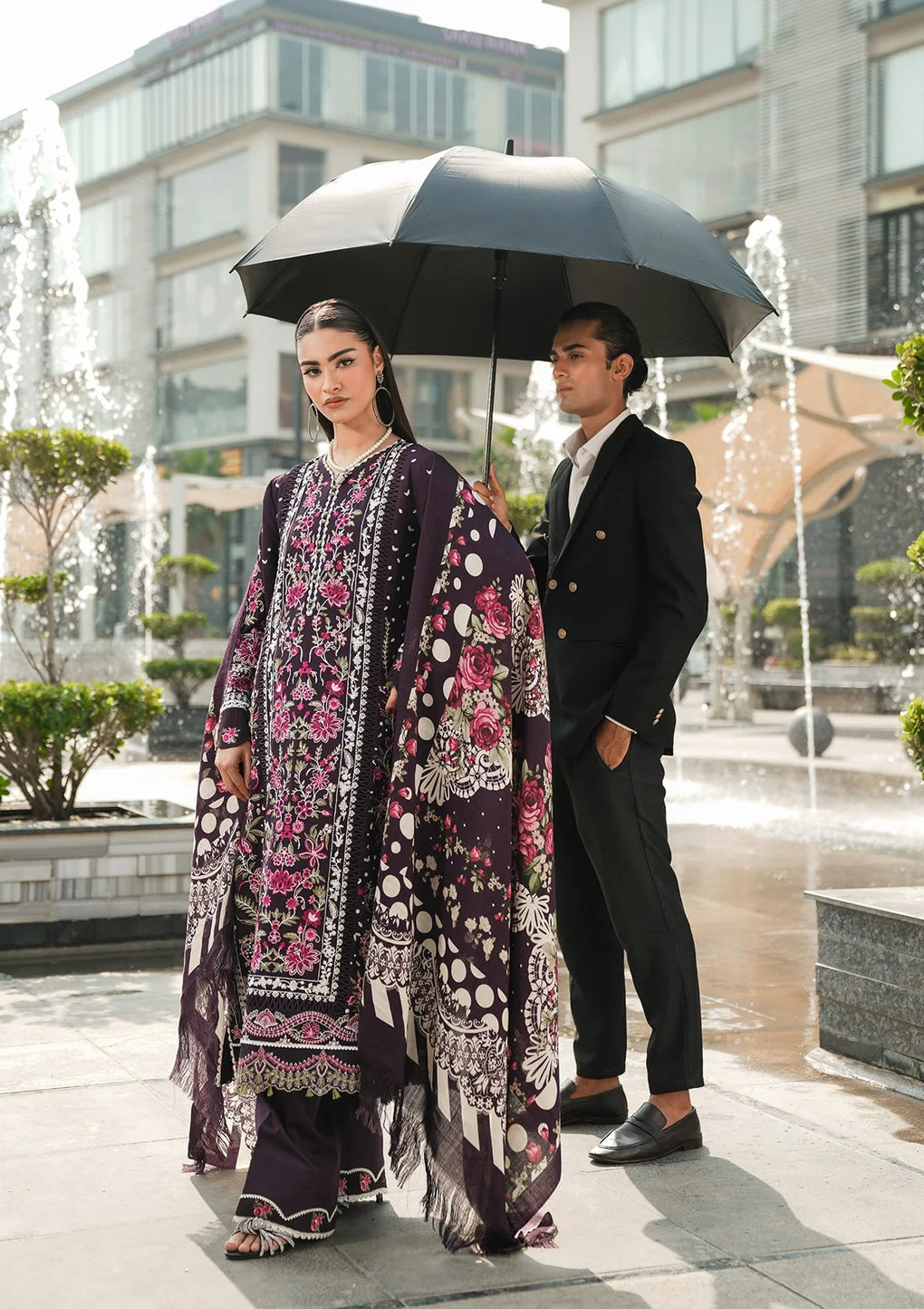 Elaf Premium | Winter Pashmina Shawl Collection | EPW-8A Warm Embrace - by - Libasekhas UK - Registered Vendor of : Elaf Premium - 100% Original Designer Dresss