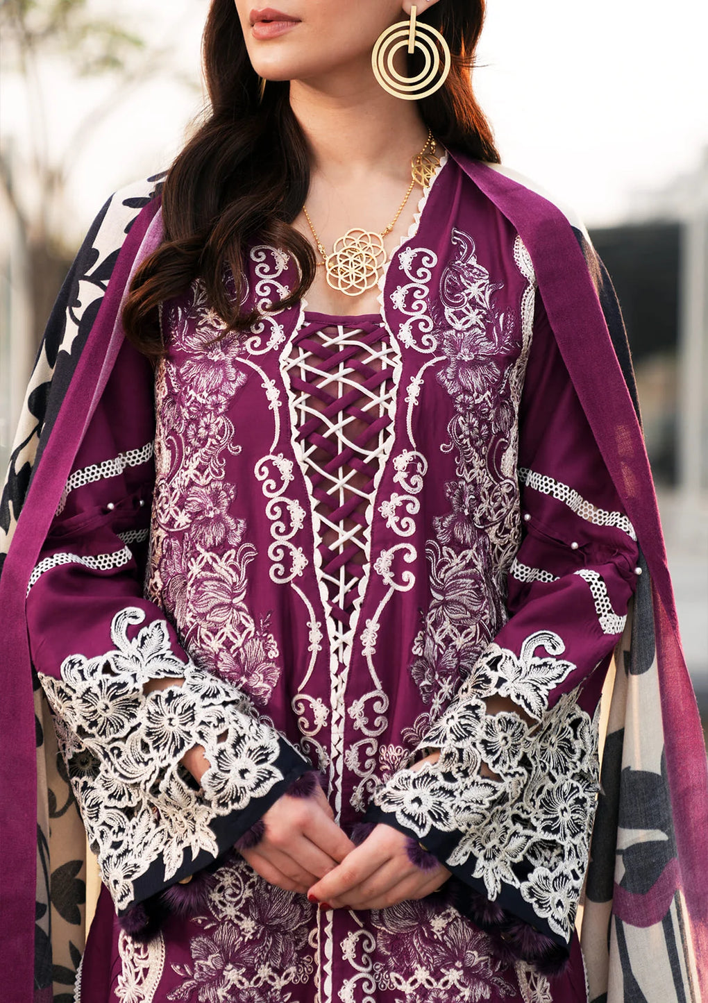 Elaf Premium | Winter Pashmina Shawl Collection | EPW-1A Infinite Love - by - Libasekhas UK - Registered Vendor of : Elaf Premium - 100% Original Designer Dresss