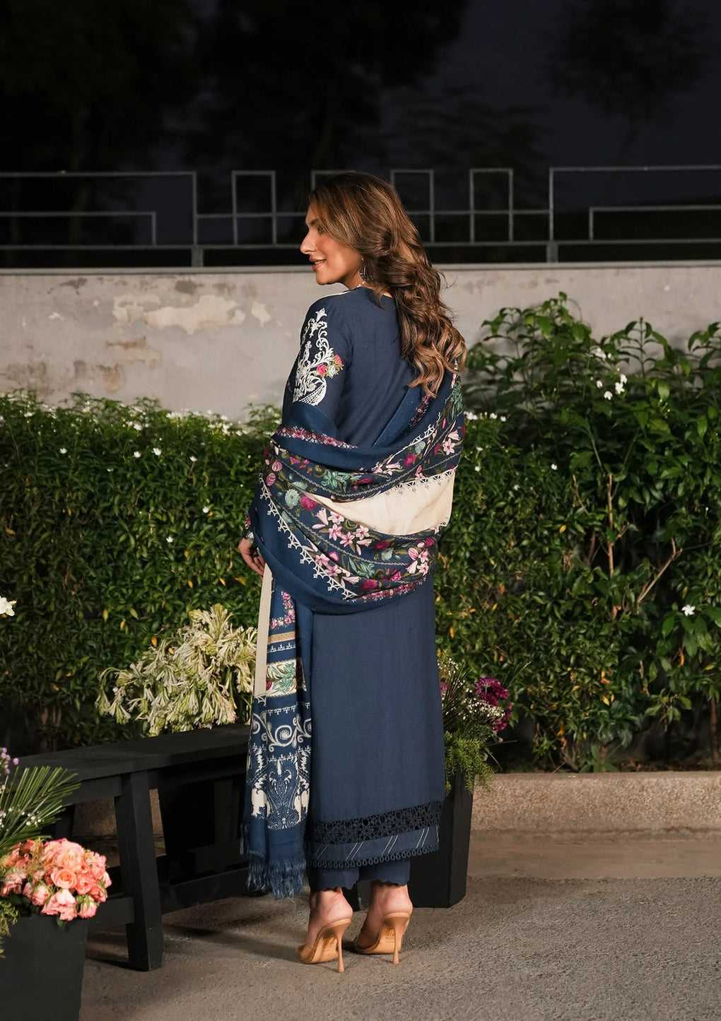 Elaf Premium | Winter Pashmina Shawl Collection | EPW-6B Moonlit Promises - by - Libasekhas UK - Registered Vendor of : Elaf Premium - 100% Original Designer Dresss